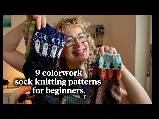 9 Colorwork sock patterns for beginners of colorwork sock knitting! 