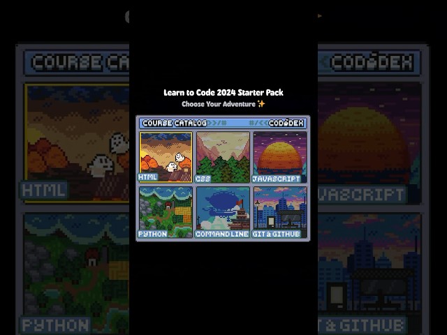 SIX coding courses that u need to get started in 2024! 👾✨ #webdevelopment #python #codedex