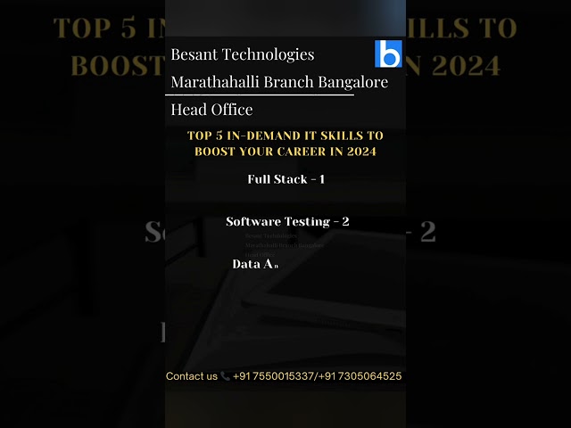 💫Top 5 In-Demand IT Skills To Boost Your Career in 2024🎯 | Besant Technologies Marathahalli