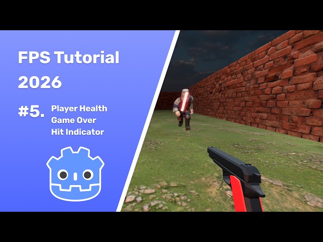 Adding Player Health, Game Over & Hit Indicator - Godot FPS Tutorial 2026 - Part 5