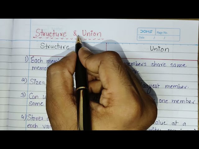 Difference Between Structure and Union in C Programming