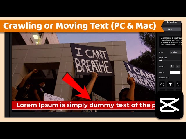 Add Crawling or Moving Text | CapCut PC Tutorial