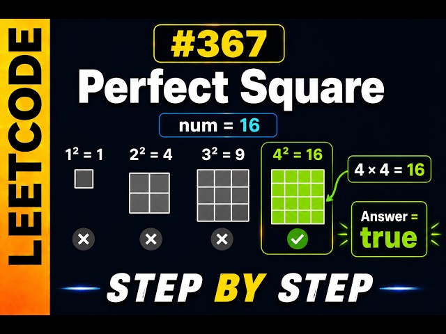 LeetCode 367 | Valid Perfect Square Explained Step by Step (C++)