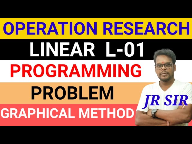 Operation Research || Linear Programming Graphical Method || Problem || BY JR SIR