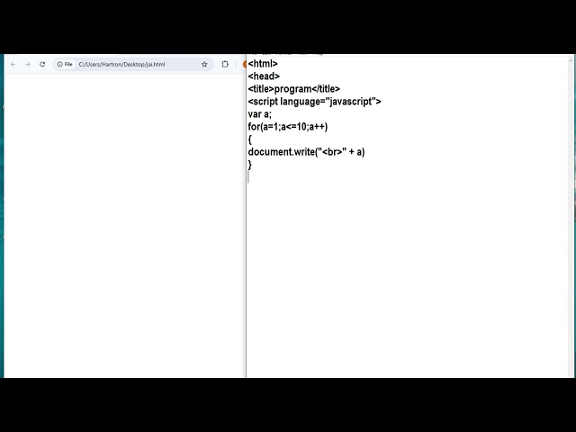 JAVASCRIPT PROGRAM (for) 1 to 10 counting coding basic to advance #newvideo #trending #javascript 