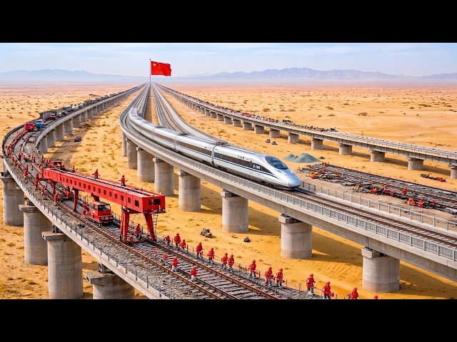 How China Split the Desert to Build a 2,700 km Mega Railway (Full Process)