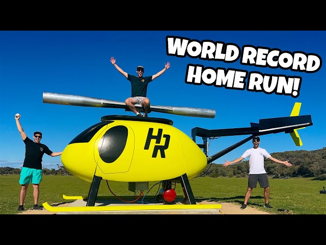How Far Can A Helicopter Hit A Baseball??