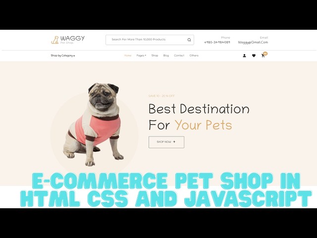 How to create a E-commerce Pet Shop in HTML CSS and Javascript | Source code