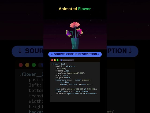Animated Flower – CSS Blooming Effect! #coding #programming #animated #flowers #cssanimation #effect