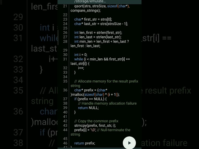 Longest common prefix in C | string work in C | easy peasy