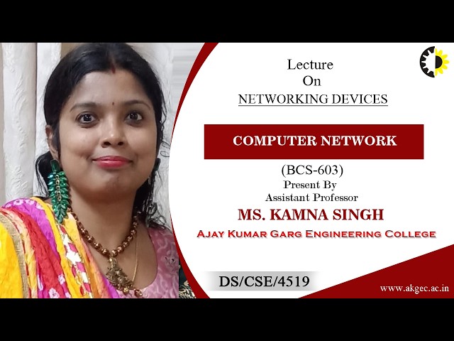 NETWORKING DEVICES | COMPUTER NETWORK | LECTURE 01 BY MS. KAMNA SINGH | AKGEC