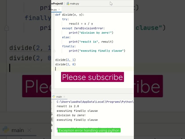 Exception handling in python