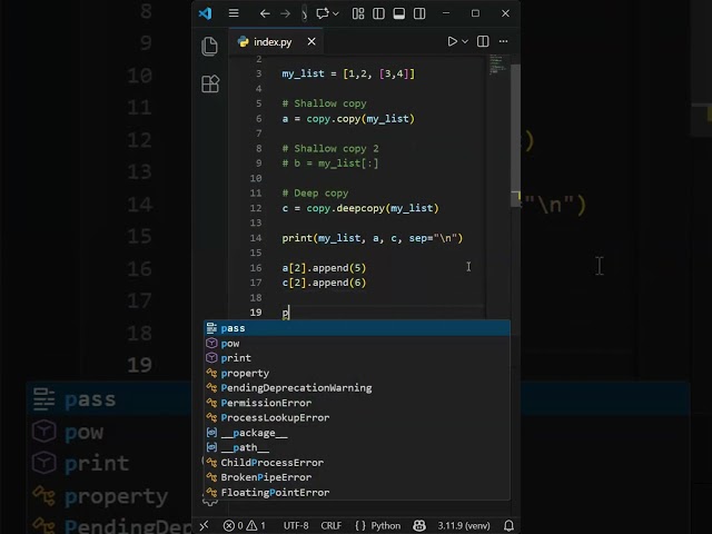 Python - Deep/Shallow copy #python #deepocopy #shallowcopy