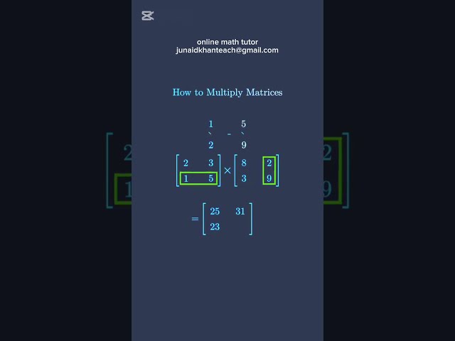 How Matrix Multiplication Works | What Is Matrix Multiplication? #maths #mathteacher #tutor  #edu