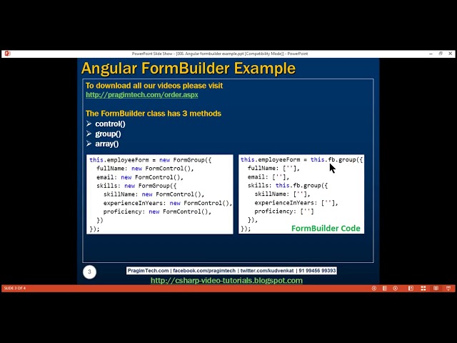 Angular formbuilder example