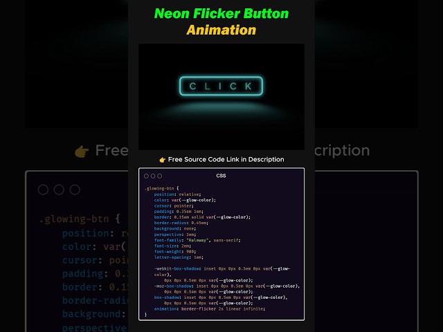 CSS Neon Flicker Button Animation | HTML & CSS