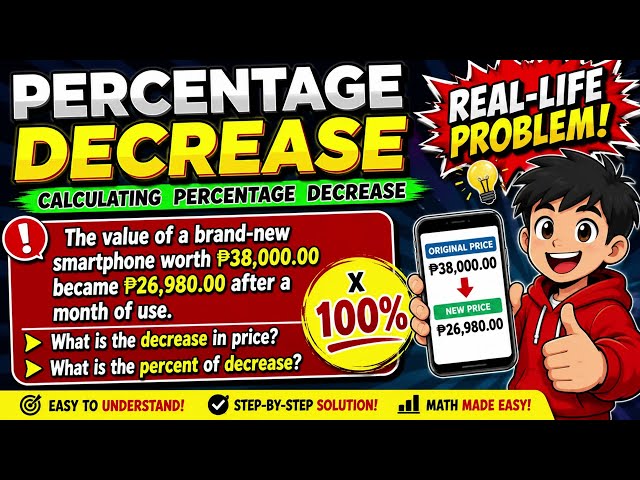Percentage Decrease | Real-Life Word Problems | Easy Problem Solving Tutorial