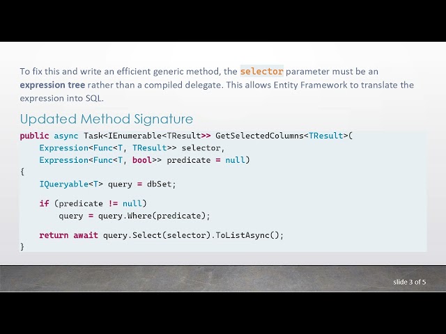 How to Select Specific Columns Using the Repository Pattern in Entity Framework