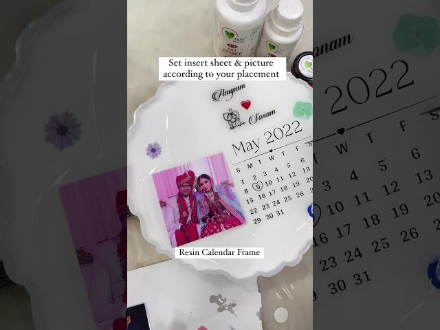 Customized Resin Calendar frame | How to make Resin Photo Frame | Anniversary Gift #resinart