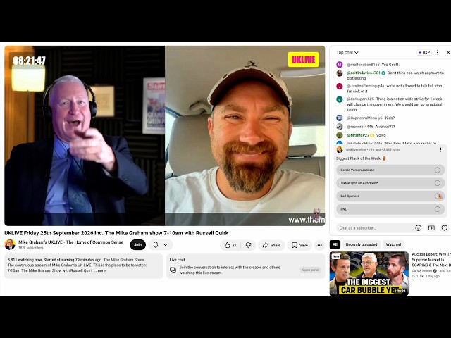 Geoff Buys Cars LIVE on the Mike Graham Show (24th September 2026 feat. Lembit Opik)