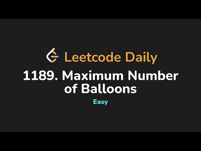 1189. Maximum Number of Balloons | Leetcode Daily - Python