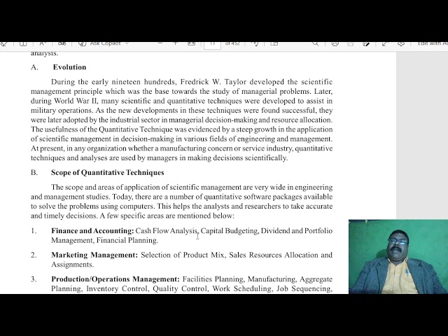 Quantitative Techniques  Block I
