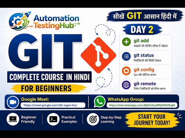 Learn Git in Hindi | Day 2 | Git Add, Git Status, Git Config, Git Remote