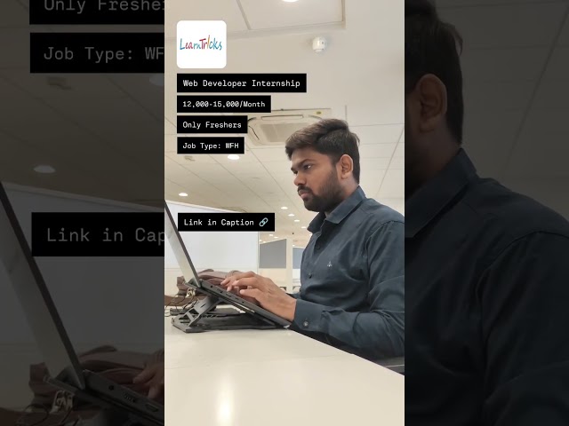 Learn tricks edutech is hiring for the Web Developer ||#shorts #ytshorts #youtubeshorts #utsavchavda