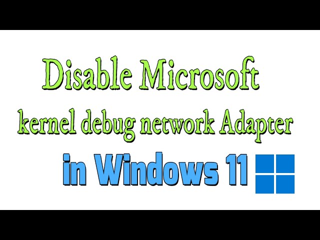 How to disable Microsoft kernel debug network Adapter in Windows 11