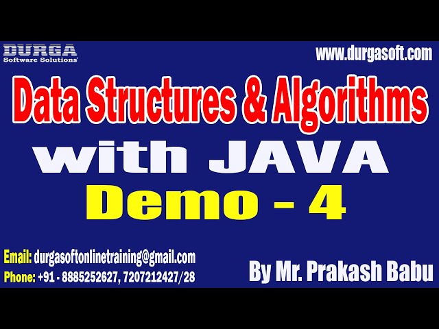 DSA with JAVA tutorials || Demo - 4 || by Mr. Prakash Babu On 11-12-2025 @10PM (IST)