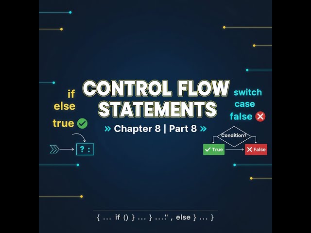 JavaScript Control Flow Statements Explained | if, else, switch, ternary | Chapter 8 | Part-8