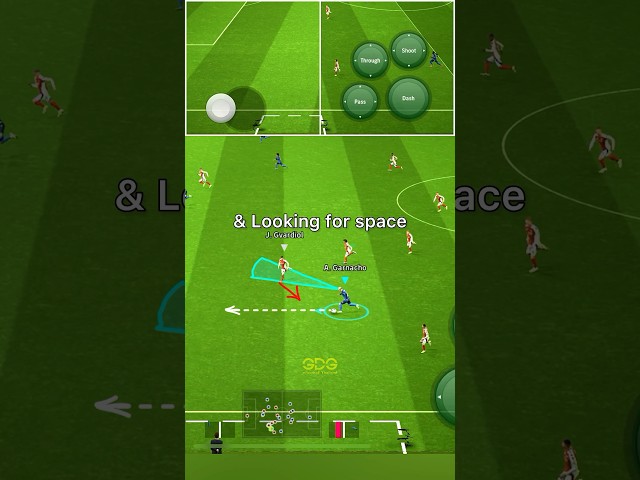 How to dribbling Skill : Double Touch 🤔 by A. Garnacho #efootball #efootballmobile24