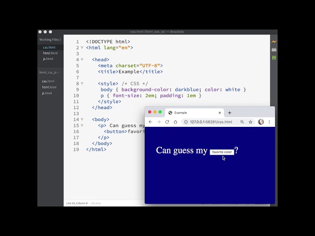 HTML, CSS, and JavaScript