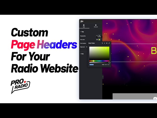 How to make a custom page header with Elementor for your radio station website