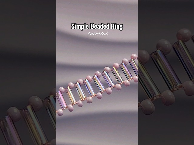 Simple beaded ring #beadedjewelry #tutorial #diy #preppy