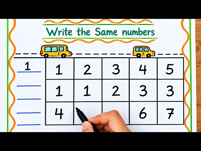 Write the Same Numbers 1-10 | Number Tracing & Writing for Kids | Preschool Learning