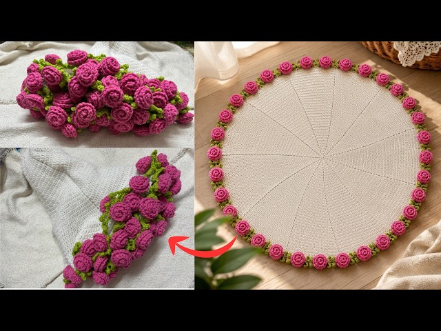 How to crochet rose flower bouquet blanket tutorial 🌹| 🧶Beginner Friendly Viral Gift Idea|