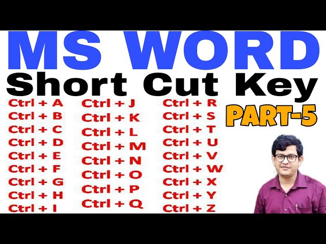 MS Word|All Short Cut Keys|Part-5| Most Important|Easy Tricks| Microsoft Word| By Chinmaya Sir