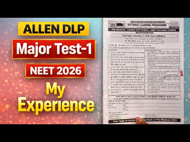 ✨ALLEN DLP MAJOR TEST-1 REVIEW || Paper was tough⁉️#neet