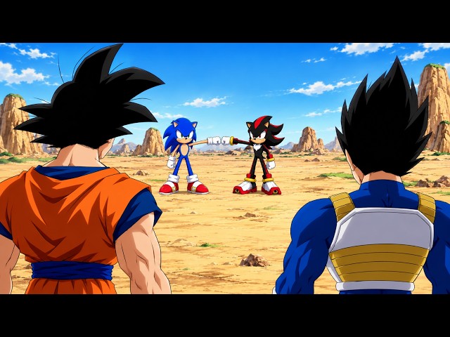 Goku & Vegeta vs Sonic & shadow Full Fight | Animation Explainer | #animebattle 