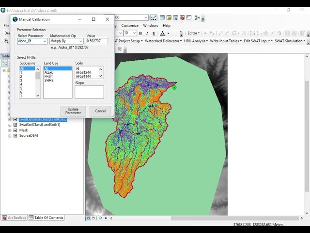 How to rerun Arc SWAT Model Using fitted values?