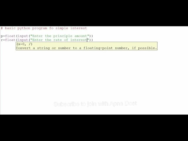 Basic Python Programming For Simple Interest