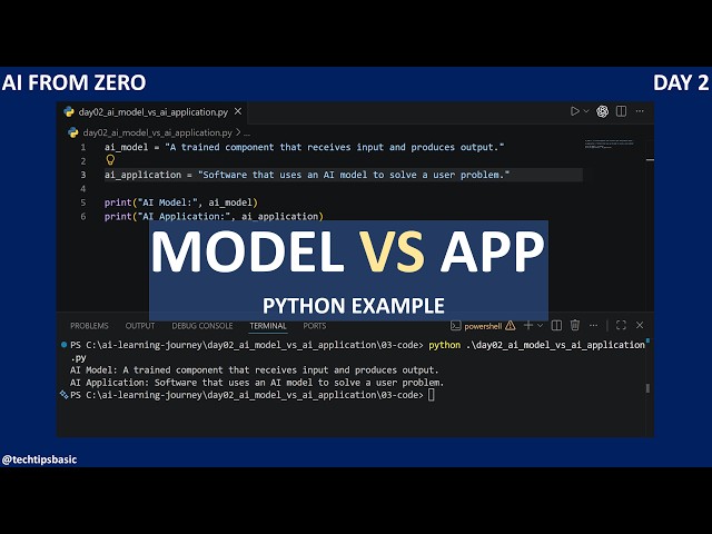 AI From Zero Day 2: AI Model vs AI Application Explained with Python