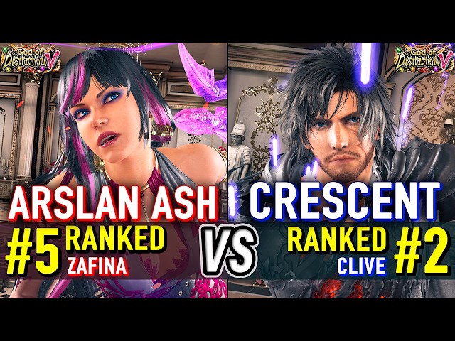 T8 🔥 ARSLAN ASH (#5 Ranked Zafina) vs CRESCENT (#2 Ranked Clive) 🔥 Tekken 8 High Level Gameplay