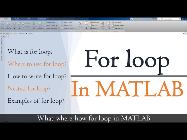 For loop in matlab code | Nested for loop in matlab | for loop Matlab example | MATLAB TUTORIALS