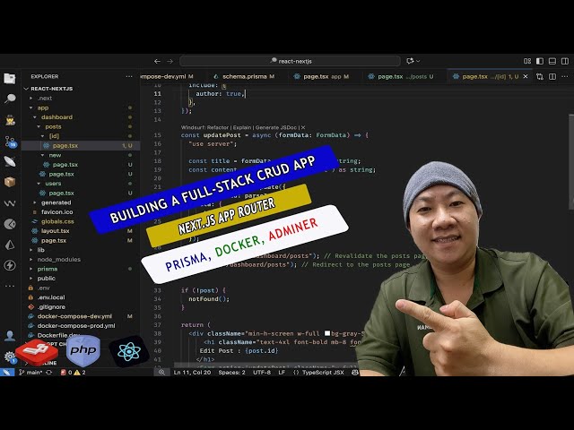 Building a Full-Stack CRUD App with Next.js App Router, Prisma, Docker, and Adminer | Coding Ep.4
