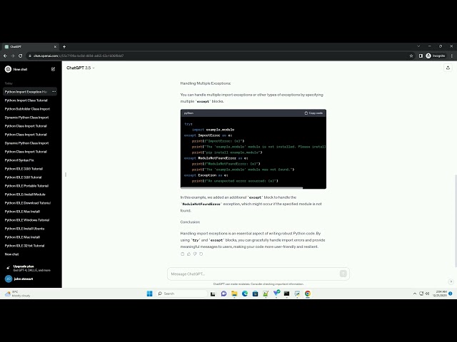 python import exception class