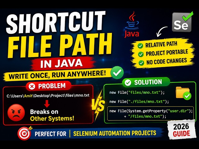 411. Shortcut File Path in Java (Selenium Java 2026)