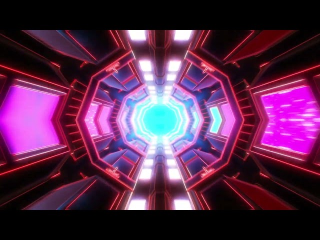 seamless loop of a futuristic neon cyber tunnel