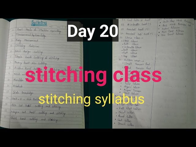 Stitching class Day 20 |syllabus |daily stitching class #newvideo #sewing #silaisikhe #stichingclass